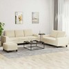 Sofa Sofos komplektas, 3 dalių, kreminės spalvos, audinys