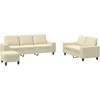 Sofa Sofos komplektas, 3 dalių, kreminės spalvos, audinys
