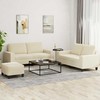 Sofa Sofos komplektas, 3 dalių, kreminės spalvos, audinys