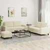 Sofa Sofos komplektas, 3 dalių, kreminės spalvos, audinys