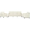 Sofa Sofos komplektas, 3 dalių, kreminės spalvos, aksomas