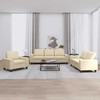 Sofa Sofos komplektas, 3 dalių, kreminės spalvos, audinys