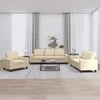 Sofa Sofos komplektas, 3 dalių, kreminės spalvos, audinys