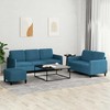 Sofa Sofos komplektas, 3 dalių, mėlynos spalvos, aksomas