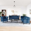 Sofa Sofos komplektas, 3 dalių, mėlynos spalvos, audinys