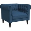 Sofa Sofos komplektas, 3 dalių, mėlynos spalvos, audinys