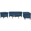 Sofa Sofos komplektas, 3 dalių, mėlynos spalvos, audinys