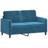 Sofa Sofos komplektas, 3 dalių, mėlynos spalvos, aksomas