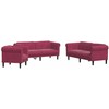 Sofa Sofos komplektas, 3 dalių, raudonojo vyno spalvos, aksomas