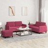 Sofa Sofos komplektas, 3 dalių, raudonojo vyno spalvos, aksomas