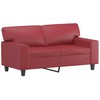 Sofa Sofos komplektas, 3 dalių, raudonojo vyno spalvos, dirbtinė oda