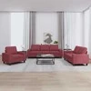Sofa Sofos komplektas, 3 dalių, raudonojo vyno spalvos, audinys