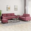 Sofa Sofos komplektas, 3 dalių, raudonojo vyno spalvos, audinys