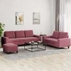 Sofa Sofos komplektas, 3 dalių, raudonojo vyno spalvos, audinys