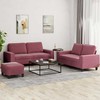 Sofa Sofos komplektas, 3 dalių, raudonojo vyno spalvos, audinys