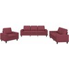 Sofa Sofos komplektas, 3 dalių, raudonojo vyno spalvos, audinys