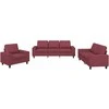 Sofa Sofos komplektas, 3 dalių, raudonojo vyno spalvos, audinys