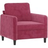 Sofa Sofos komplektas, 3 dalių, raudonojo vyno spalvos, aksomas