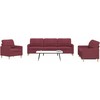 Sofa Sofos komplektas, 3 dalių, raudonojo vyno spalvos, audinys