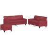 Sofa Sofos komplektas, 3 dalių, raudonojo vyno spalvos, dirbtinė oda