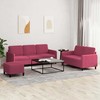 Sofa Sofos komplektas, 3 dalių, raudonojo vyno spalvos, aksomas