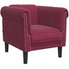 Sofa Sofos komplektas, 3 dalių, raudonojo vyno spalvos, aksomas