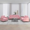 Sofa Sofos komplektas, 3 dalių, rožinės spalvos, aksomas