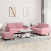 Sofa Sofos komplektas, 3 dalių, rožinės spalvos, aksomas