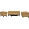 Sofa Sofos komplektas, 3 dalių, rudos spalvos, aksomas
