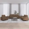 Sofa Sofos komplektas, 3 dalių, rudos spalvos, audinys