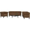 Sofa Sofos komplektas, 3 dalių, rudos spalvos, audinys