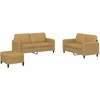 Sofa Sofos komplektas, 3 dalių, rudos spalvos, aksomas