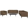 Sofa Sofos komplektas, 3 dalių, rudos spalvos, audinys