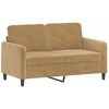 Sofa Sofos komplektas, 3 dalių, rudos spalvos, aksomas