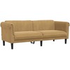 Sofa Sofos komplektas, 3 dalių, rudos spalvos, aksomas