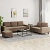 Sofa Sofos komplektas, 3 dalių, rudos spalvos, audinys