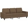 Sofa Sofos komplektas, 3 dalių, rudos spalvos, audinys