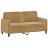 Sofa Sofos komplektas, 3 dalių, rudos spalvos, aksomas