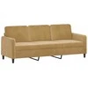 Sofa Sofos komplektas, 3 dalių, rudos spalvos, aksomas