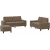 Sofa Sofos komplektas, 3 dalių, rudos spalvos, audinys
