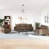 Sofa Sofos komplektas, 3 dalių, rudos spalvos, audinys