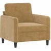 Sofa Sofos komplektas, 3 dalių, rudos spalvos, aksomas