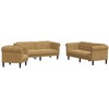 Sofa Sofos komplektas, 3 dalių, rudos spalvos, aksomas