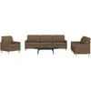 Sofa Sofos komplektas, 3 dalių, rudos spalvos, audinys
