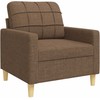 Sofa Sofos komplektas, 3 dalių, rudos spalvos, audinys