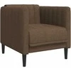 Sofa Sofos komplektas, 3 dalių, rudos spalvos, audinys