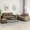 Sofa Sofos komplektas, 3 dalių, rudos spalvos, audinys