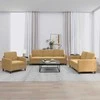 Sofa Sofos komplektas, 3 dalių, rudos spalvos, aksomas