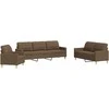 Sofa Sofos komplektas, 3 dalių, rudos spalvos, audinys