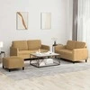 Sofa Sofos komplektas, 3 dalių, rudos spalvos, aksomas